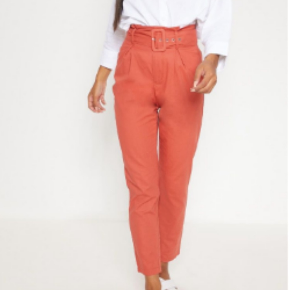 PrettyLittleThing Tapered Pants - Burnt Orange